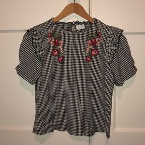 Floral Ruffled Sleeve Blouse